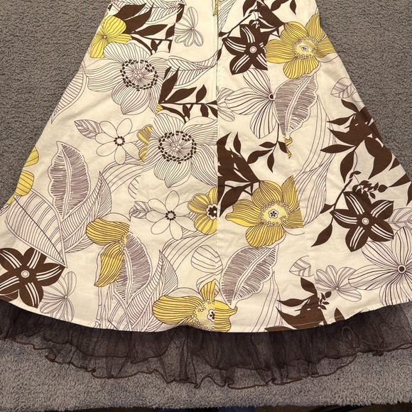 Y2K Babydoll Halter Dress Womens Medium White Floral Ruffle Empire Layered Fairy - Picture 11 of 13